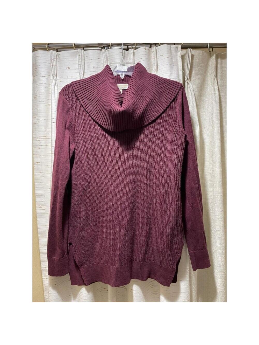 Women’s Michael Kors Knitted Sweater Burgundy S Small Cowl Neck